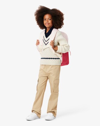 Girls' Cotton V-Neck Sweater Vest