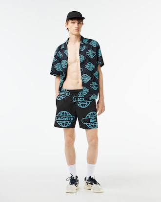 Men's Globe Print Swimsuit
