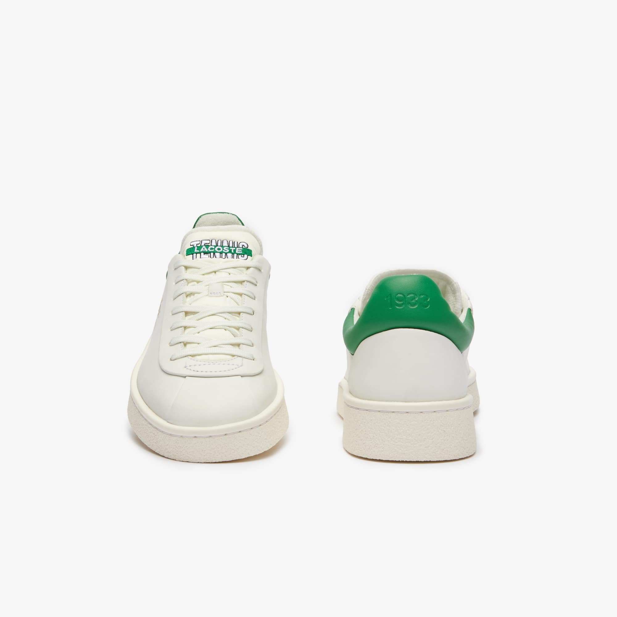 【LACOSTE】 ★ Base Shot Premium Leather Sneakers ★ Green Men's Baseshot Premium Leather Sneakers - Sneakers - New In