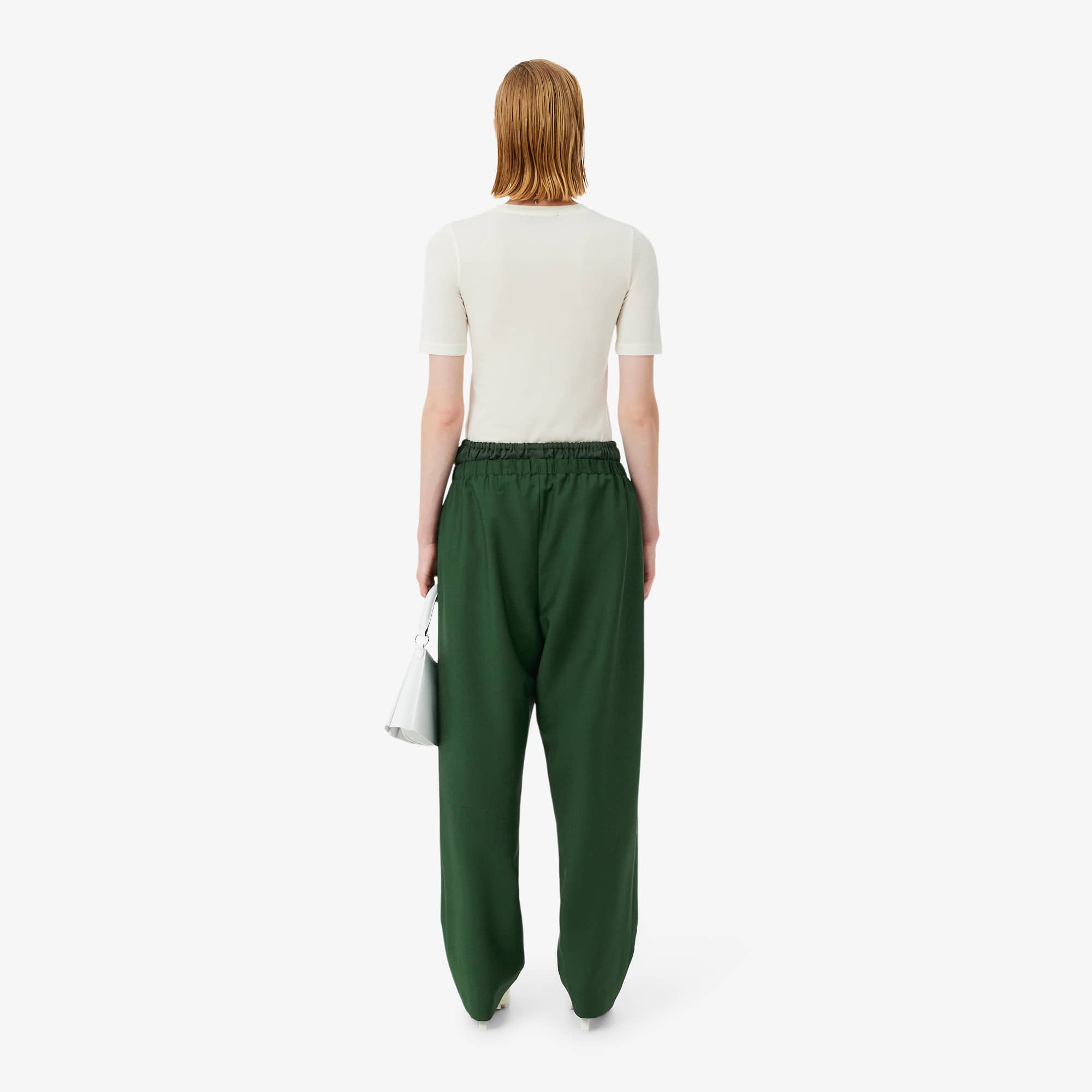 Runway Mixed Fabric Wool Pants