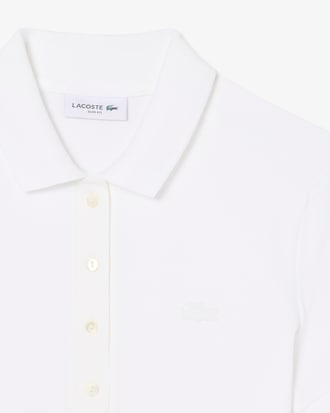 Polo femme L.12.D slim fit en piqu&eacute; de coton stretch