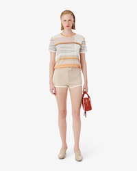 Runway Satin Knit Mini-Shorts