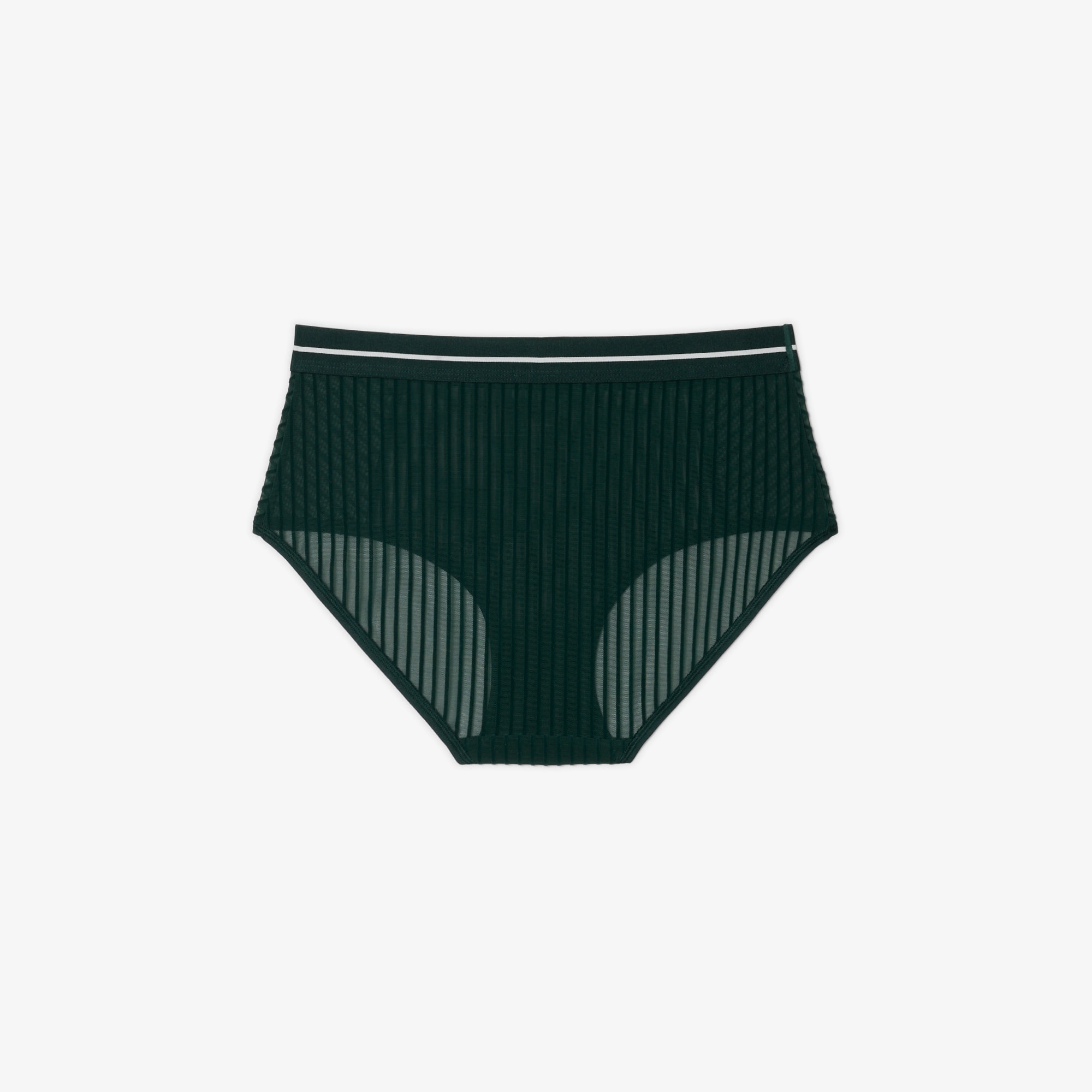 High Waist Velour Stripe Mesh Briefs