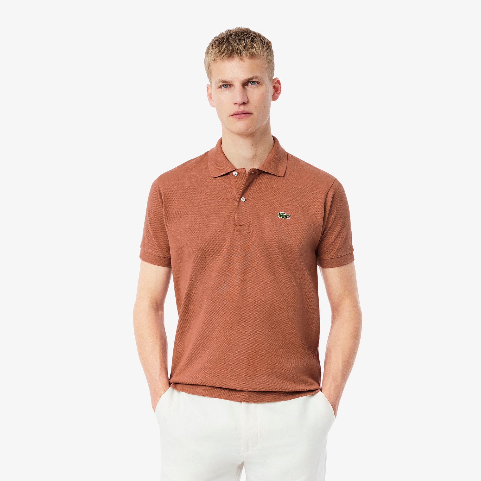 トップス LACOSTE MADE IN FRANCE Polo Shirt Brown Men's Classic Fit Original L.12.12 Polo - Polo Shirts - New