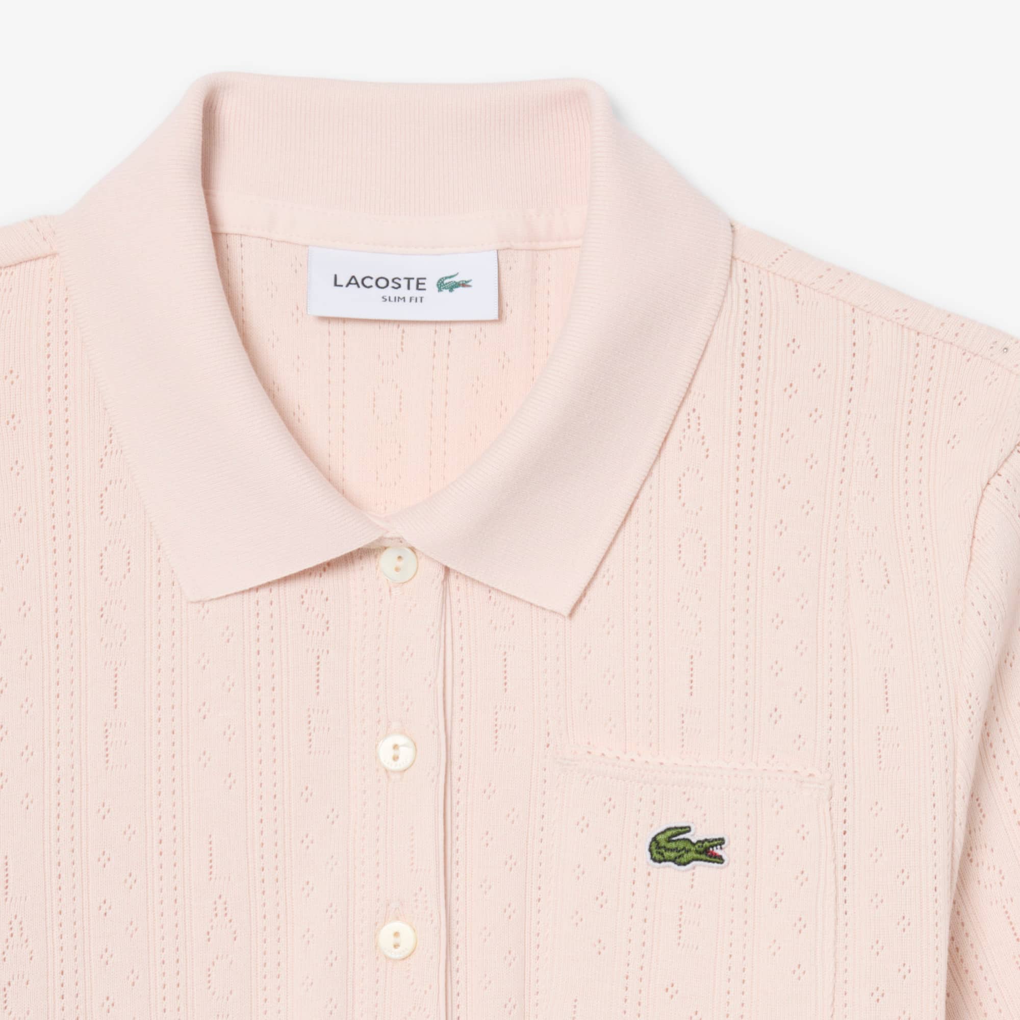 Slim Fit Pointelle Knit Polo Shirt