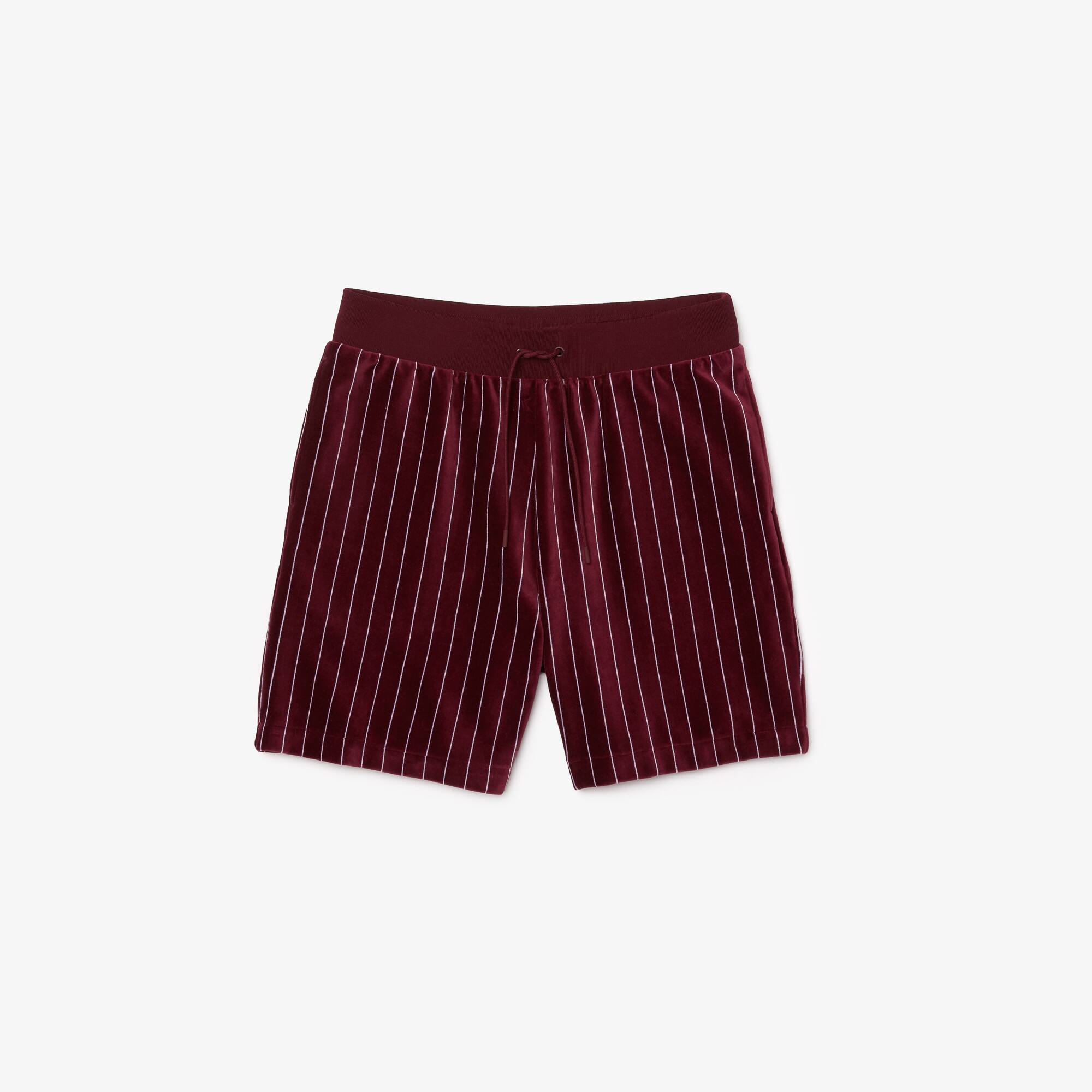Men's Lacoste x Ricky Regal Striped Velvet Bermuda Shorts - Shorts