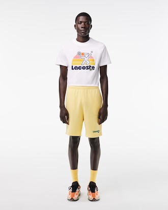 Men's Washed Effect Tennis Print T-Shirt
