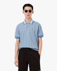 Polo motif monogramme classic fit &agrave; col contrast&eacute;