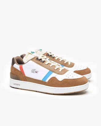 Men's T-Clip Leather Tricolor Sneakers