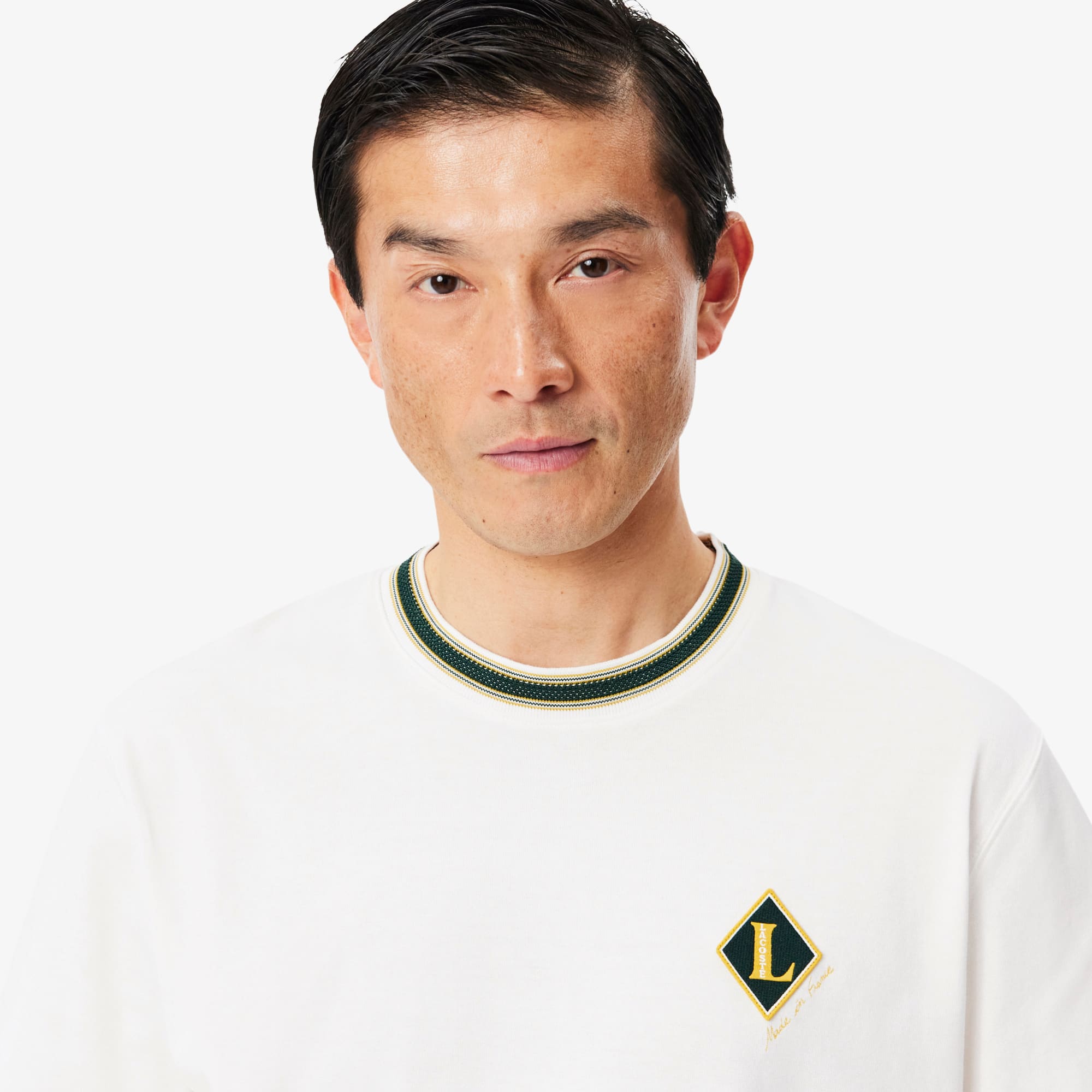 French Made Badge Accent Striped T-shirt