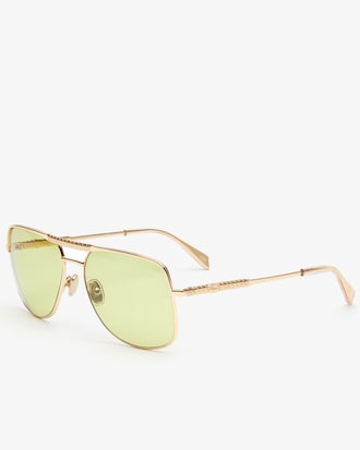 Lacoste x Ricky Regal Gold Metal Navigator Sunglasses
