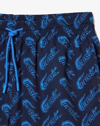 Traje de baño con estampado de poliéster reciclado de Lacoste para hombre