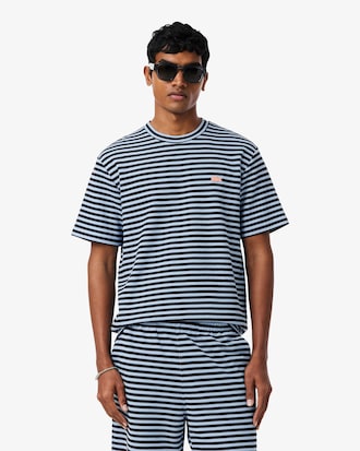 Textured Striped Cotton T-Shirt