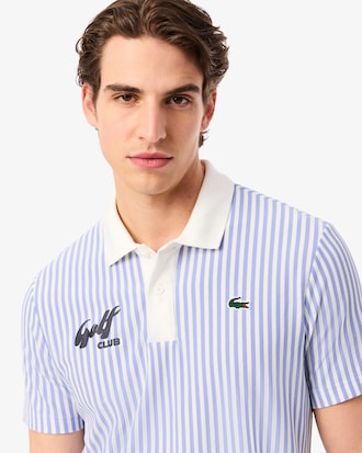 Men's Thermo-Regulating Striped Golf Polo