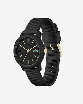 Women's Lacoste.12.12 Black Silicone Strap Watch