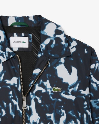 Men's Print Motif Water-Repellent Windbreaker