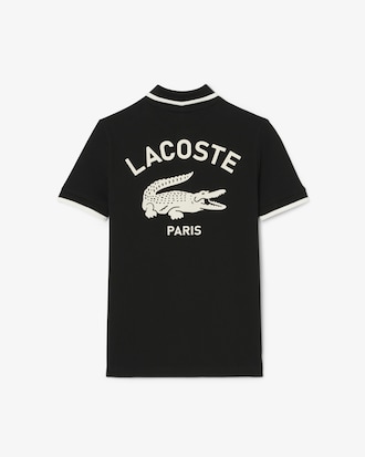 Boys' Stripe Collar Petit Piqué Polo