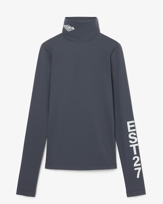Runway High Neck Printed Stretch T-shirt