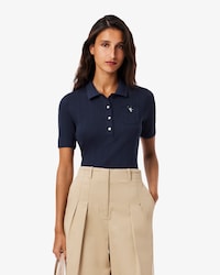 Women's Slim Fit Pointelle Branded L.12.D Polo