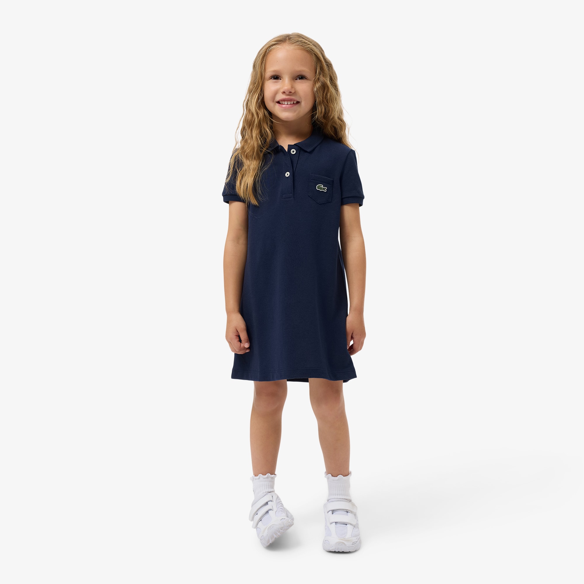 Lacoste Girls' Piqué Polo Dress - 5 Years In Blue
