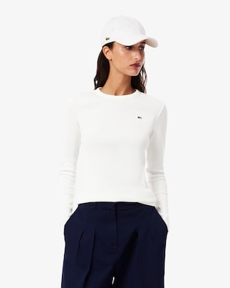 Women's Slim Fit Ribbed Cotton T-Shirt