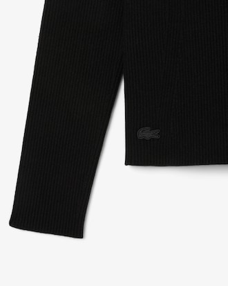 Women's High-Neck 3D Ribbed Knit Sweater