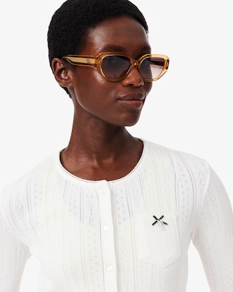 Cardigan slim fit marquage pointelle