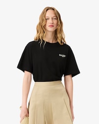 Women's Oversized Short Cut Cotton Logo T-Shirt