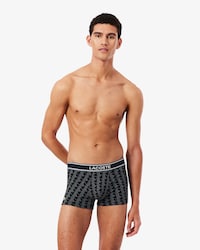 Boxer court coton stretch imprim&eacute; monogramme