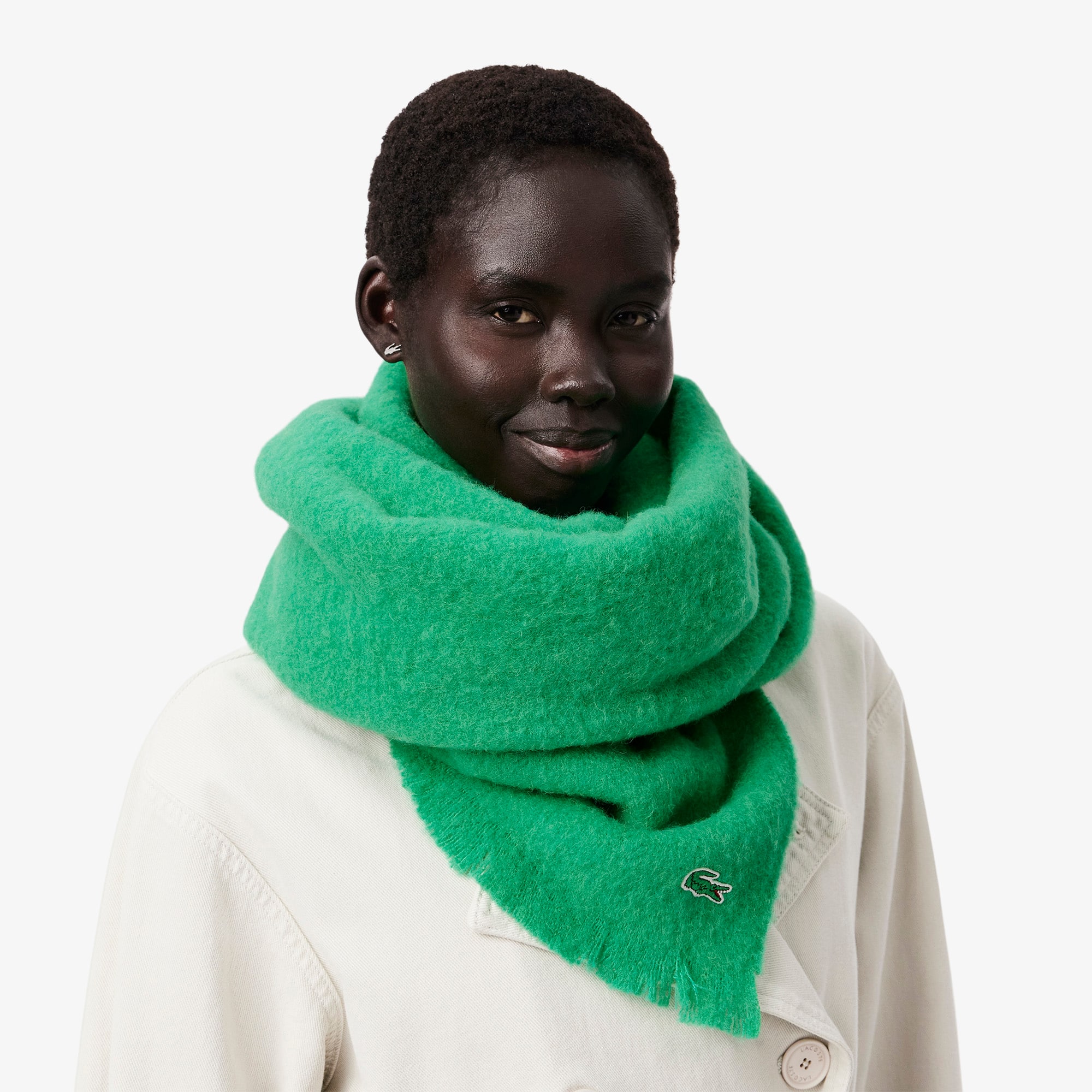 Women's Wide Fuzzy Wool Scarf - Scarves & Gloves - New In 2025