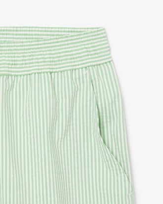 Men's Mid Length Striped Textured Swim Trunks