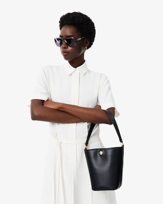 Small Tennis Bliss Leather Bucket Bag