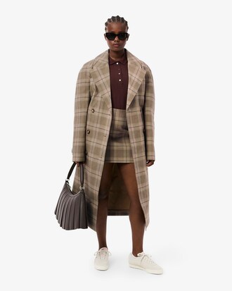 Women's Water-Repellent Plaid Wrap Coat