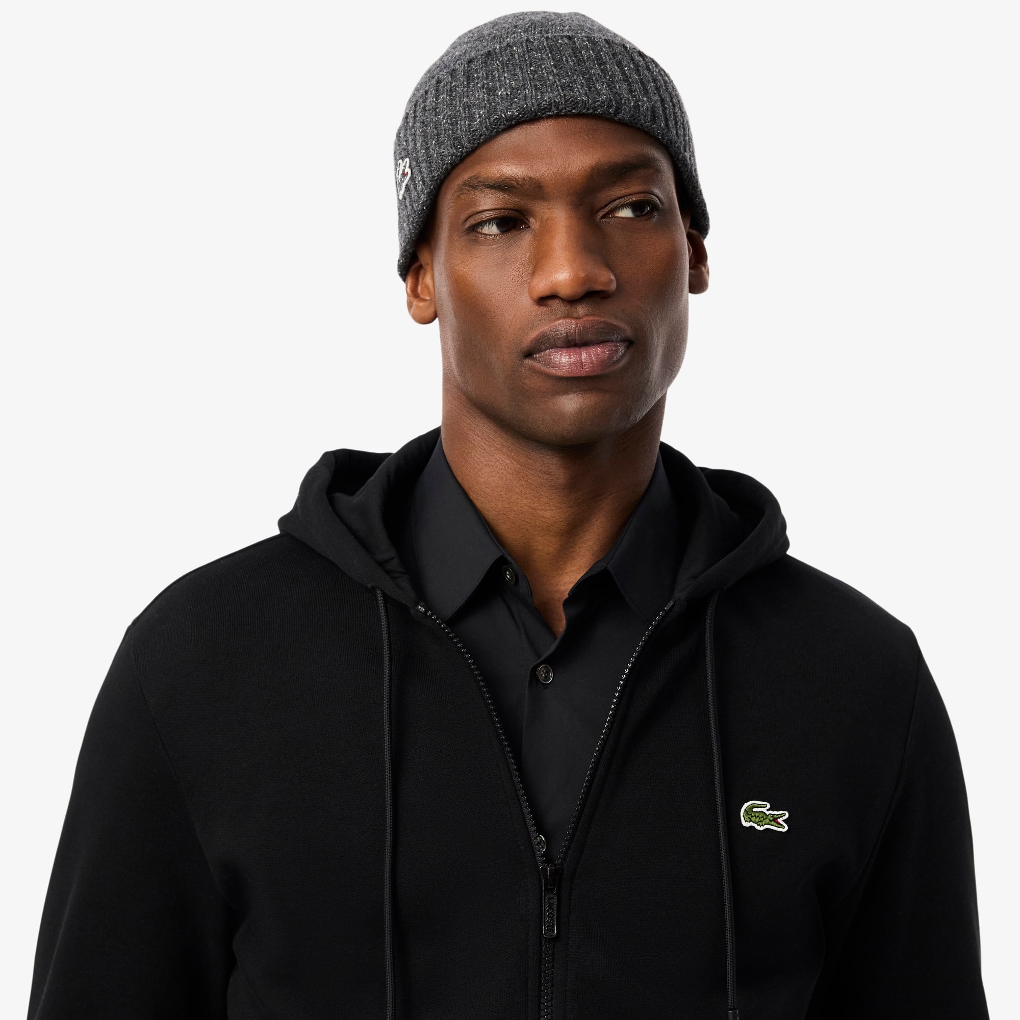 Lacoste 黒 ジップアップジャケット メンズ