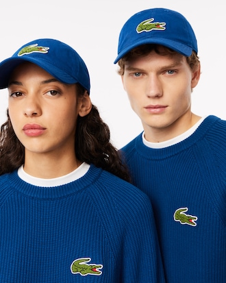 Unisex Crocodile Badge Cotton Twill Cap