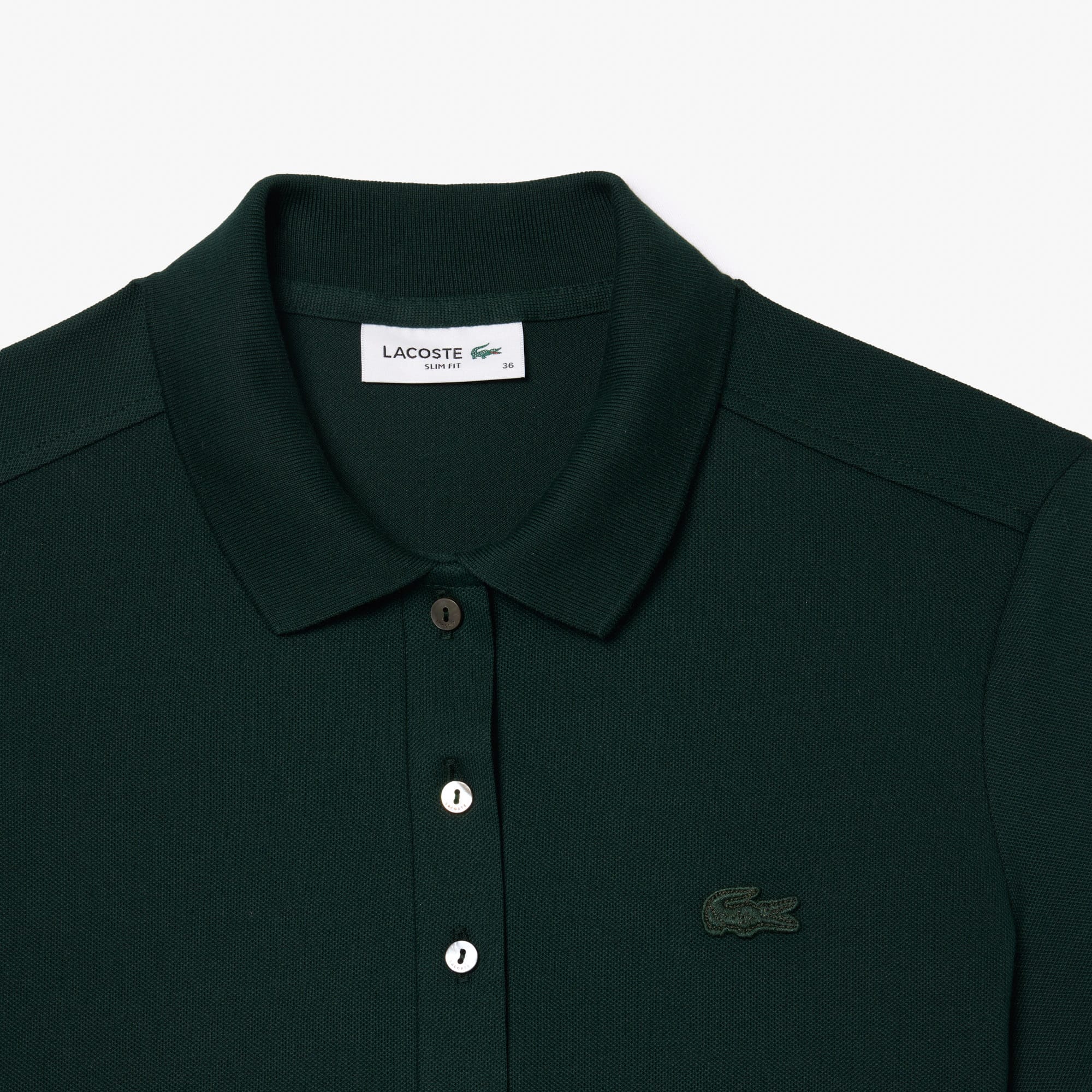 ★LACOSTE★ Women's Double Layer Pique Short Sleeve Shirt Dr L.12.D Slim Fit Stretch Piqué Polo Shirt - Women's Short