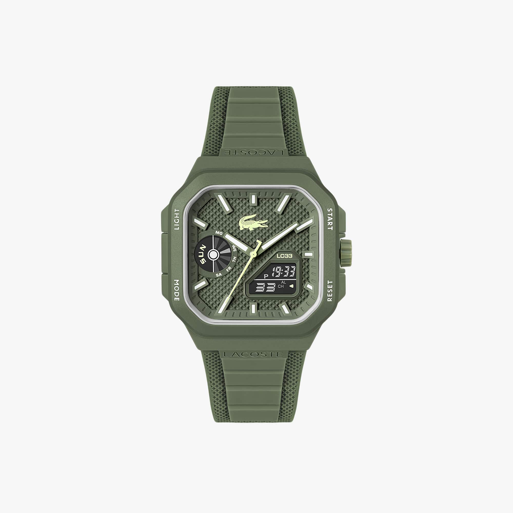 LC33 Analog and Digital Square Silicone Watch