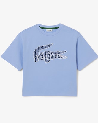 Girls' Monogram Print Cotton T-Shirt