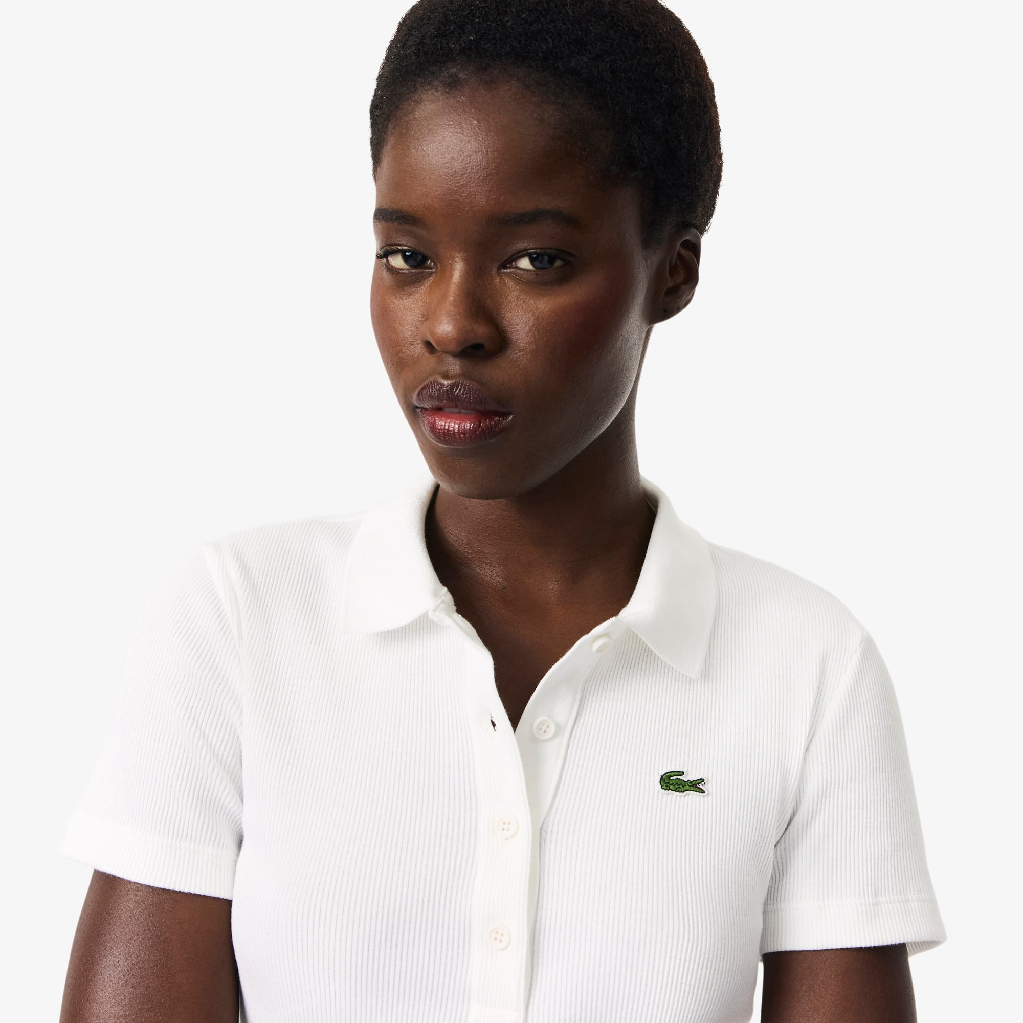 Women's Slim Fit L.12.D Ribbed Cotton Polo - Polo Shirts - New In