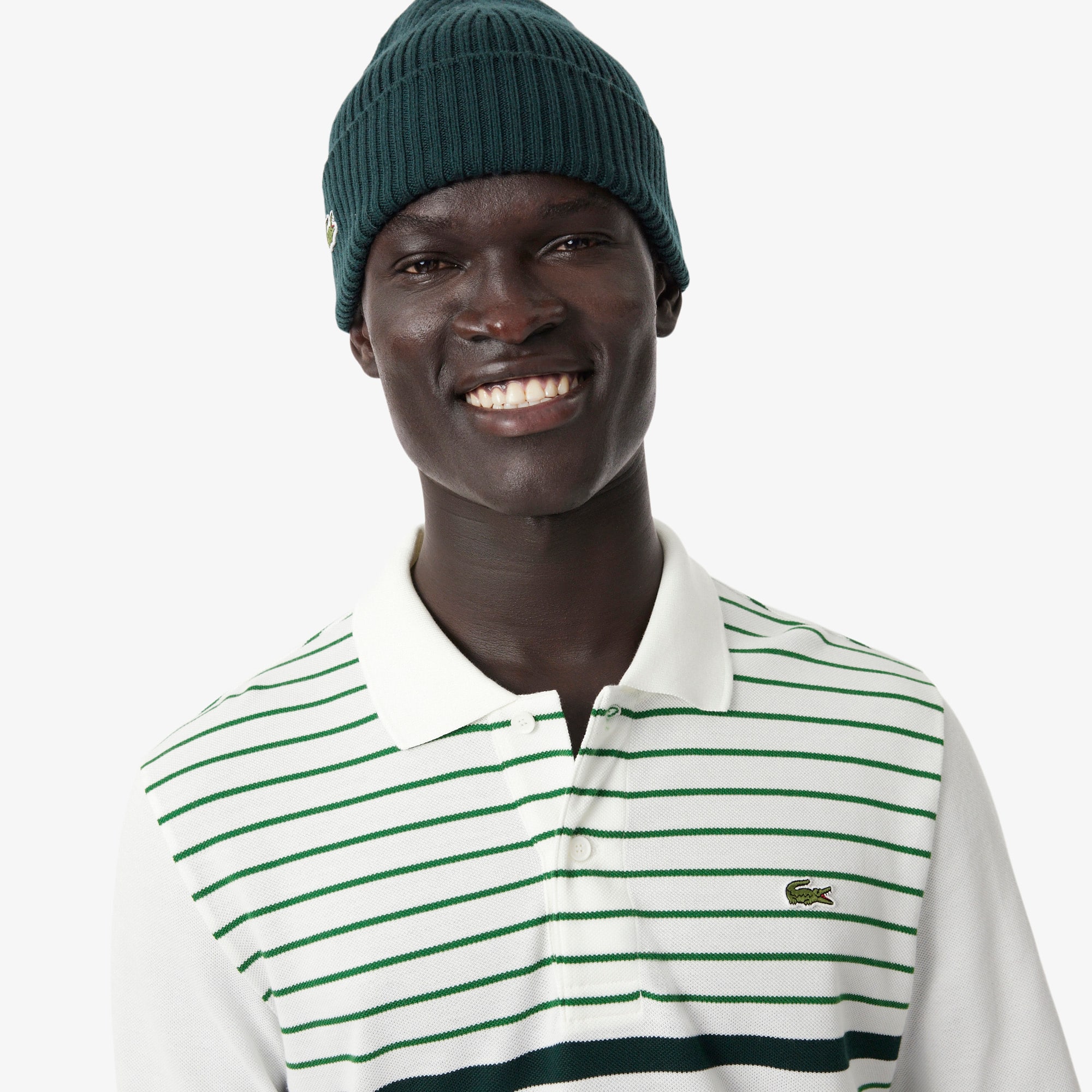 Classic Fit Striped Piqué Polo Shirt