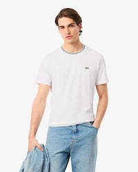 Playera para hombre de corte regular en algodón con cuello de canalé