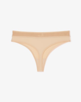 Logo Waist Microfiber String Briefs