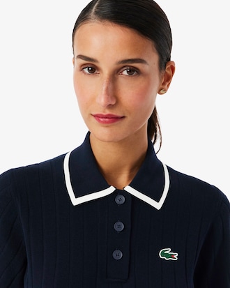 Women's Short Sleeve Polo Collar Golf Sweater
