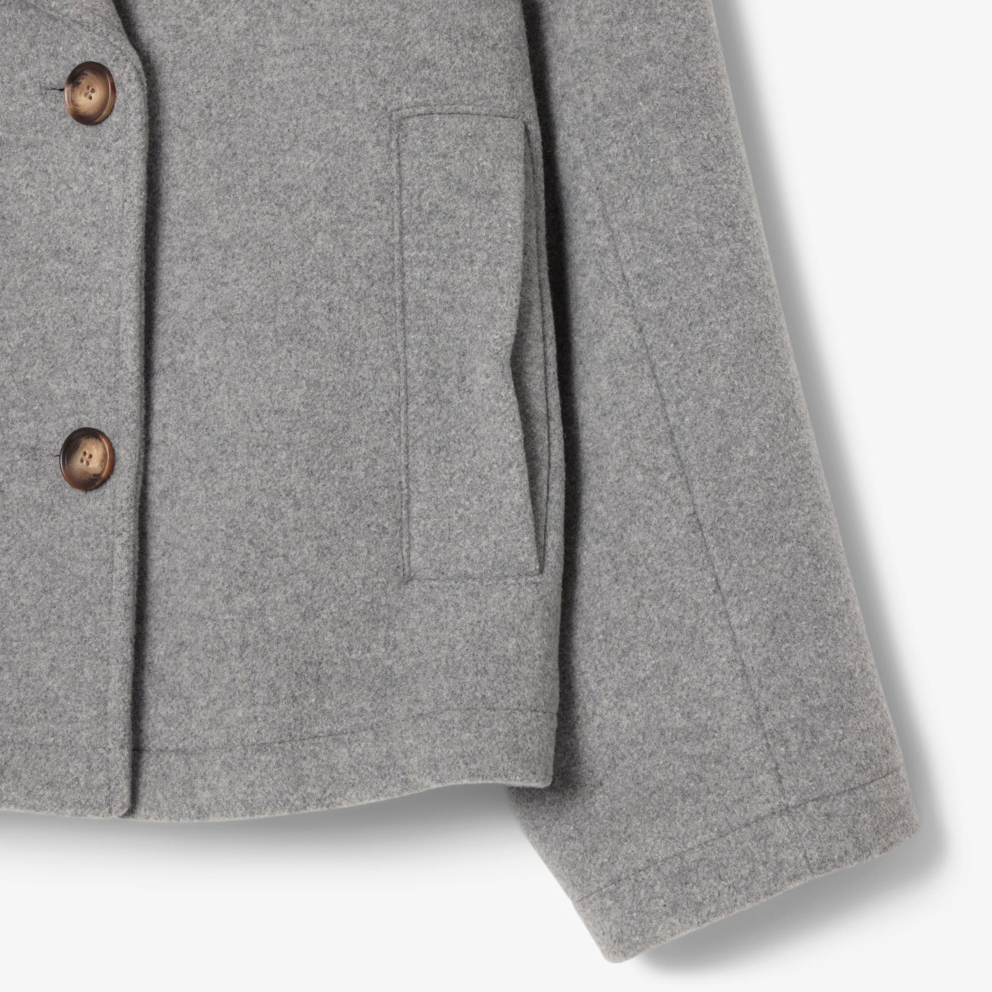 Women's Short Oversized Wool Blend Pea Coat