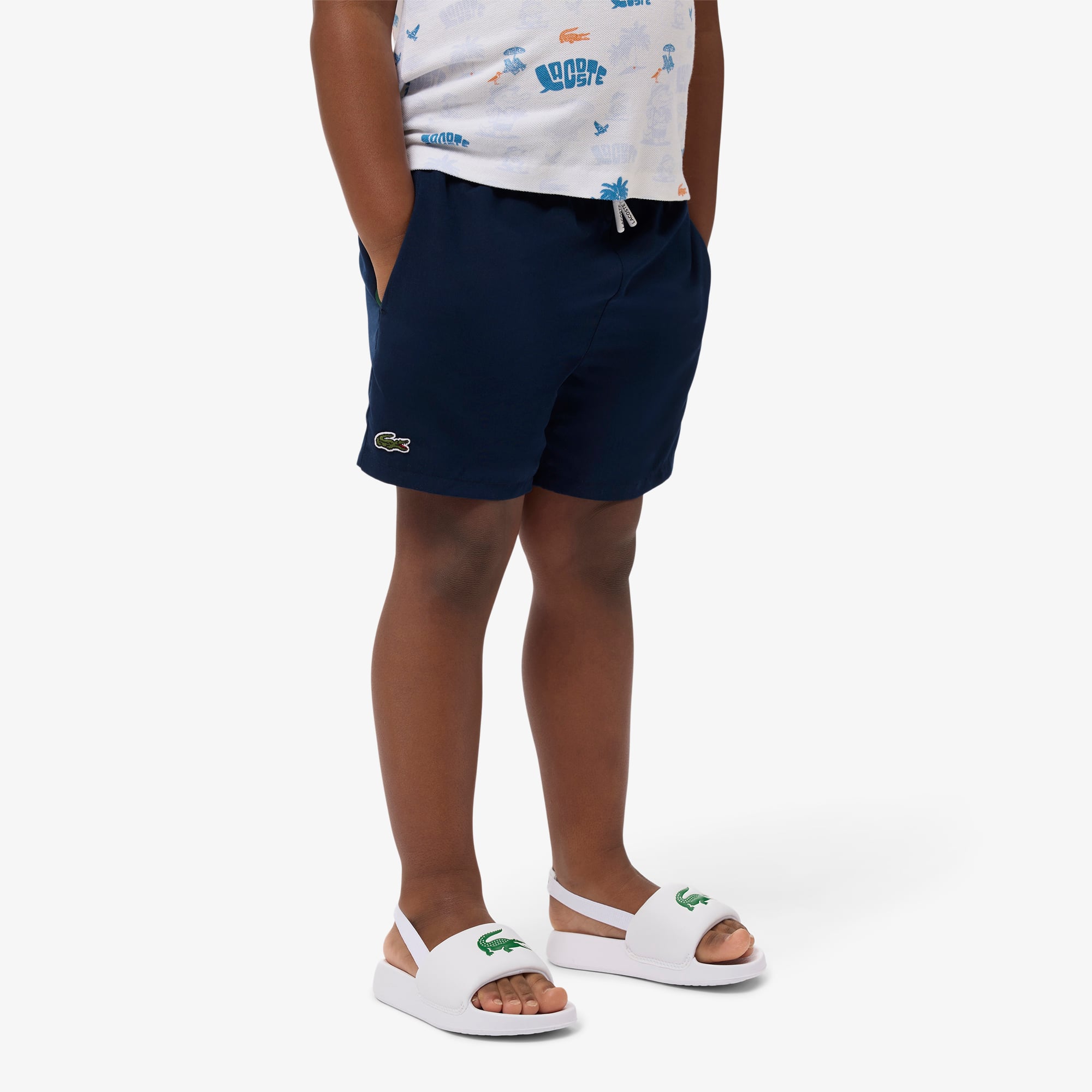 Monochromatic Lined Swim Trunks