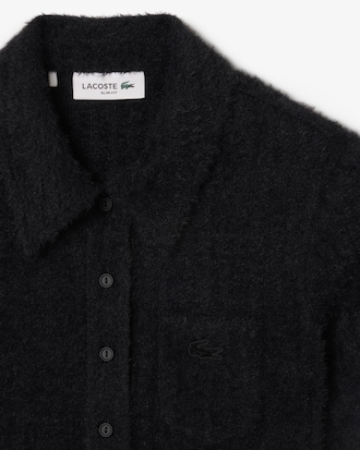 Women's Slim Fit Fuzzy Rib Knit Polo