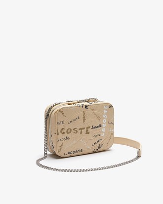 Croco Crew Print Grained Leather Zip Shoulder Bag