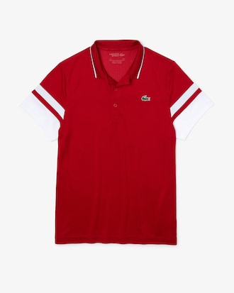 Men’s SPORT Striped Sleeves Breathable Piqué Tennis Polo