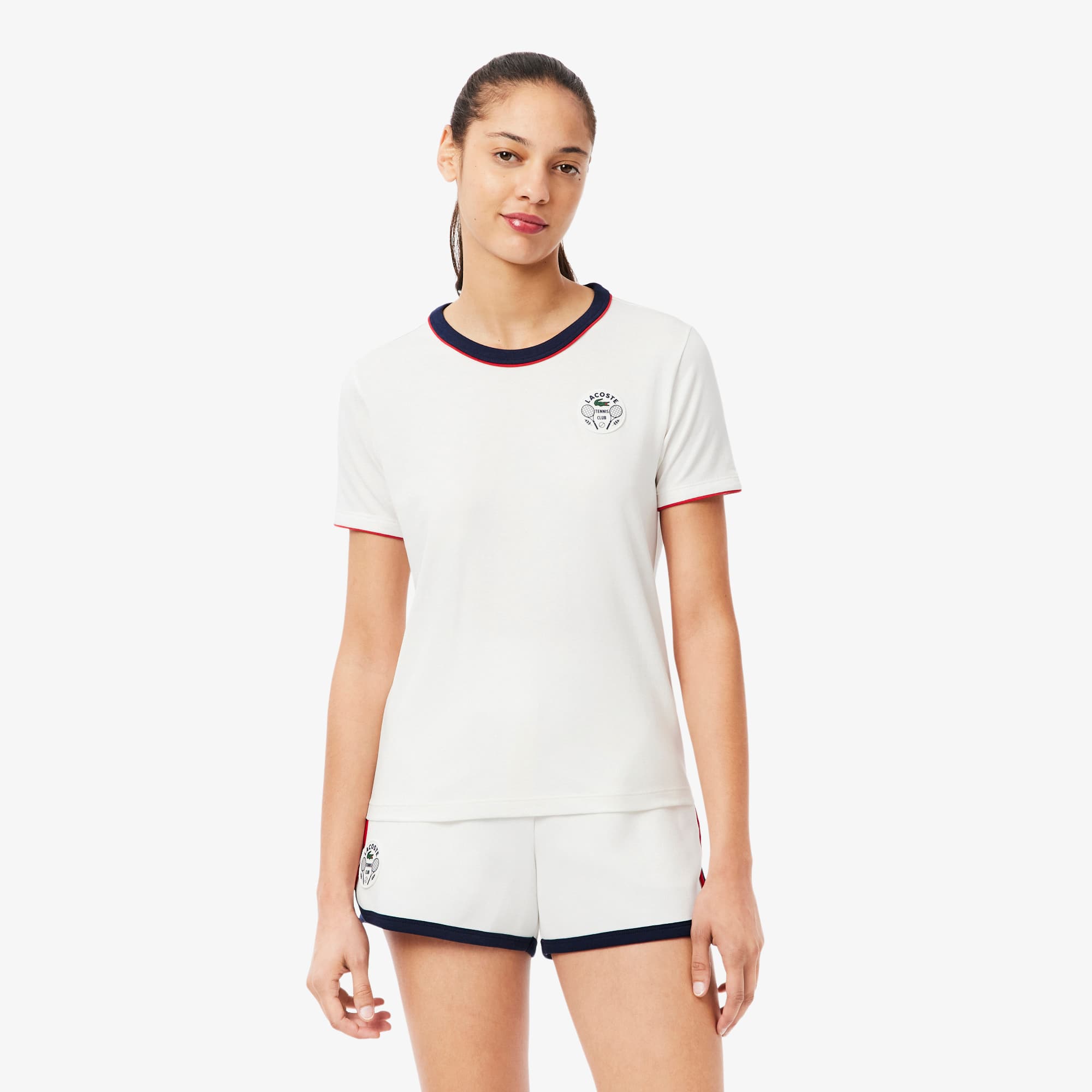 Lacoste Women's Ultra Dry Tennis Heritage Badge T-Shirt