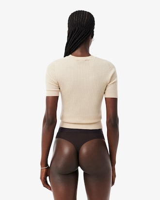 Logo Waist Mesh String Briefs